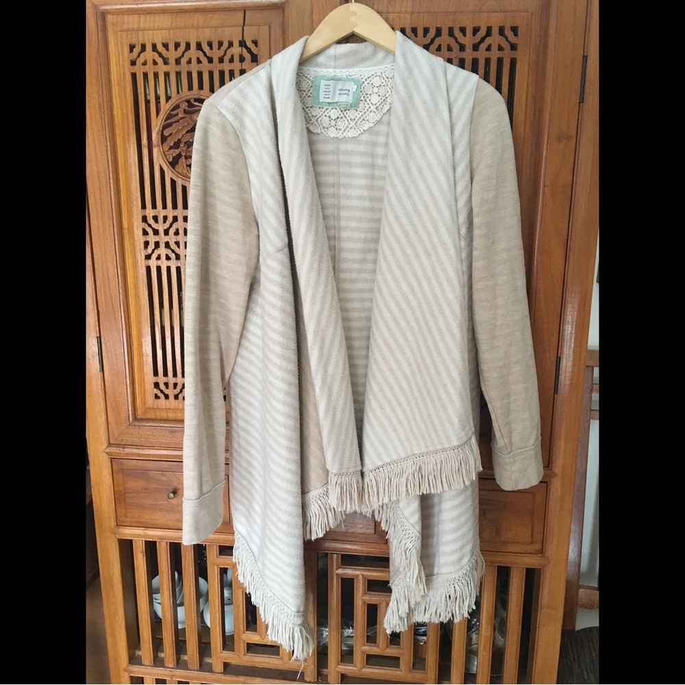Anthropologie Saturday Sunday Elise Blanket Fringed Cardigan